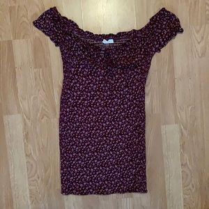 Stretchy pink floral dress